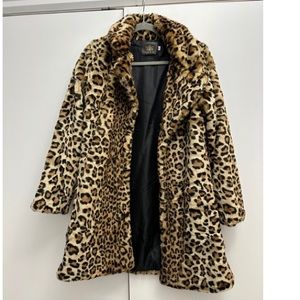 Faux Fur Leopard Coat